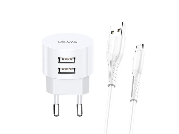 T20 2xUSB 2.1A microUSB-verkkolaturi 2xUSB 2.1A