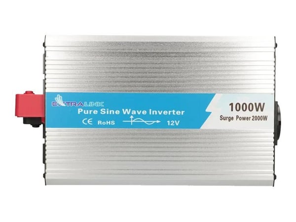 Extralink SPENNINGSOMFORMER 12V - 230V, 1000W, PURE SINUS OPIP-1000W, Universal, Automatisk, 12 V, 1 Hz, 1000 W, 230 V