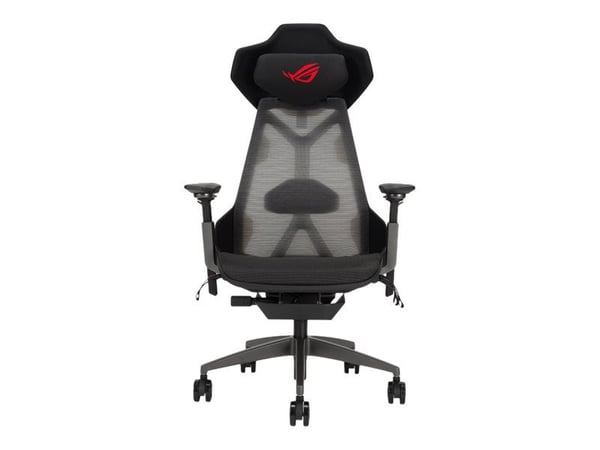 ASUS ROG Destrier Ergo - Spillestol - armlener - T-formet - tipping - roterende - aluminiumslegering - svart
