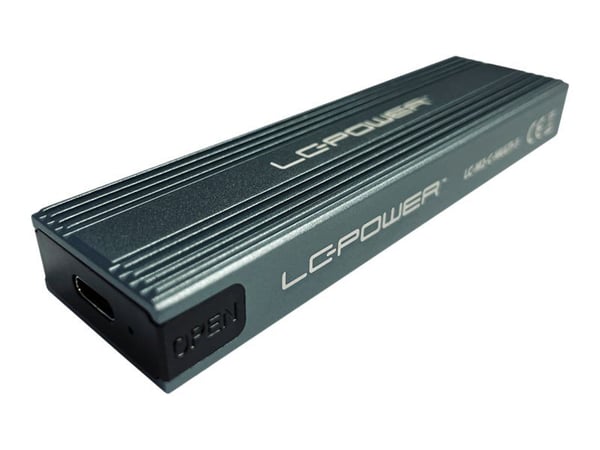 LC-POWER USB-C-hus for NVMe eller SATA for VNMe eller SATA-M2