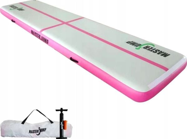 Master oppblåsbar gymnastikkmadrass MAS-B866-P 400 cm x 100 cm x 20 cm rosa