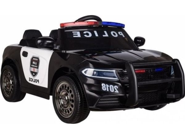 Elbil på batteri Lean Sport, polisbil, svart