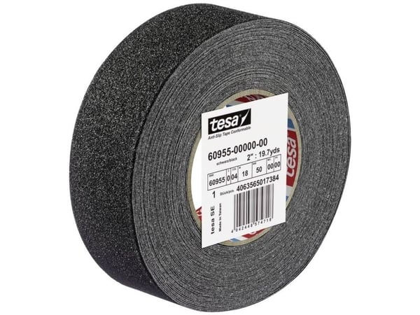 Skridsikker-teippi Tesa 60955, 50 mm x 18 m, gul/sortti