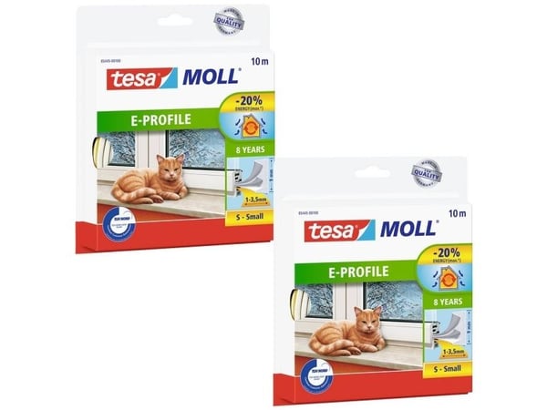 TESA E-Profile, Valkoinen, PVC-muovi, Puu, Muovi/kumi, -50 °C, 60 °C, 10 m