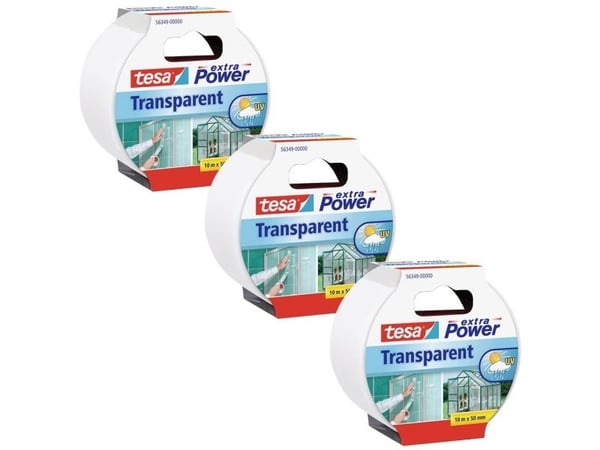 TESA 56349, Läpinäkyvä, Kiinnittävä, Korjaus, Vahvistava, Metalli, PVC-muovi, Polykarbonaatti, Polypropeeni, Puu, Karkea, Tasainen, UV-kestävä, Ved...