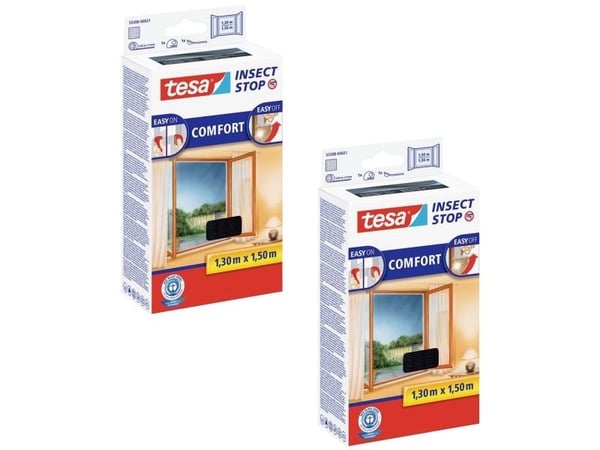 tesa Comfort fluenett (B x H) 130 x 150 cm antrasitt 2 stk