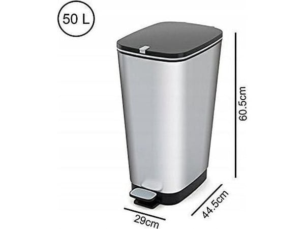 Affaldsspand, CEP®, plast, 45 l, HxBxD: 60,5 x 29 x 44,5 cm, grå