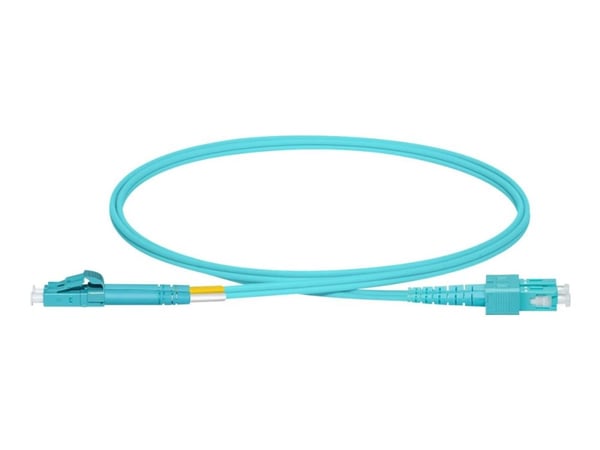 Lanview - Koblingskabel - LC/UPC-multimodus (hann) til SC/UPC-multimodus (hann) - 5 m - 2 mm - fiberoptisk - dupleks - 50 / 125 mikroner - OM3 - ha...