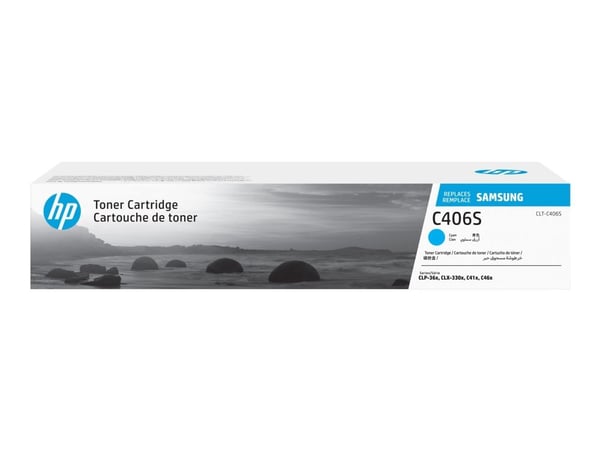 HP CLT-C406S - Cyan - original - tonerpatron (ST984A) - for Samsung CLX-3300, 3302, 3303, 3304, 3305, 3306, 3307, SCX-3300, 3301, 3305, 3306