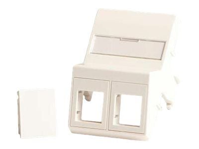 Lanview - Veggplate - for 50 x 75 mm Clickline outlet - med etiketteringsvindu - RJ 45 - vinklet - 2 moduler - hvit