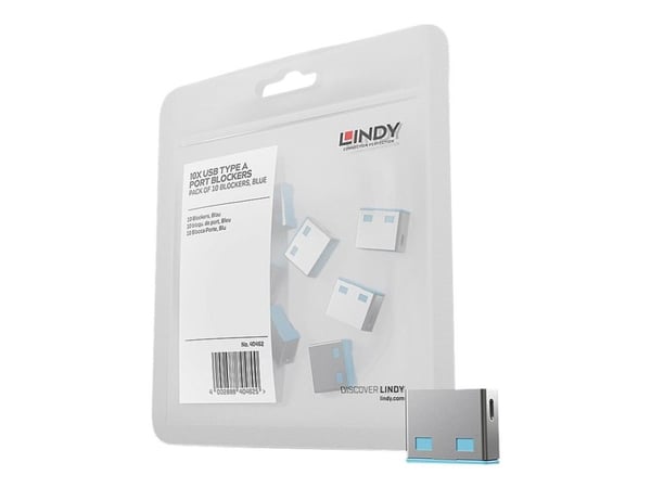 Lindy USB Port Blocker - USB-portsperrer - blå (en pakke 10)
