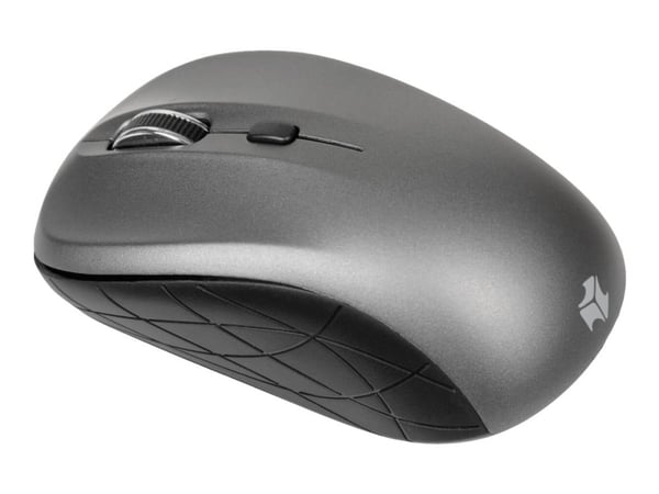 iBOX Rosella Pro - Mus - höger- och vänsterhänta - optisk - 3 knappar - trådlös - 2.4 GHz - trådlös USB-mottagare - grå - hängande låda