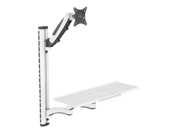 DIGITUS DA-90451 - Monteringssett (CPU-veggmontering, sit/stand workstation mount) - for skjerm / tastatur - aluminium, stål - svart, hvit - skjerm...