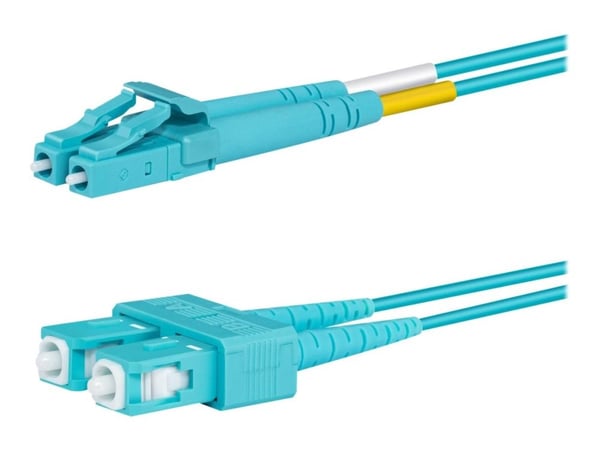 Lanview - Koblingskabel - LC/UPC-multimodus (hann) til SC/UPC-multimodus (hann) - 5 m - 2 mm - fiberoptisk - dupleks - 50 / 125 mikroner - OM3 - ha...