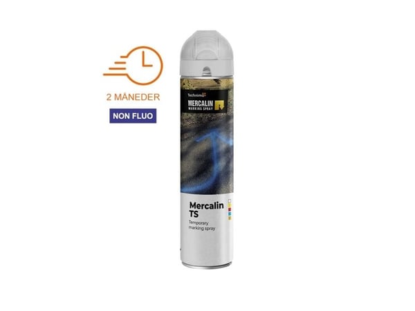 Mercalin markeringsspray 600ml - TS hvid, bl.a. t/asfalt, beton, græs eller grus m.m.