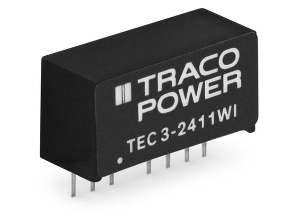 TracoPower TEC 3-4821WI DC/DC-muunnin, piirilevy 48 V/DC 300 mA 3 W Lähtöjen määrä: 2 x