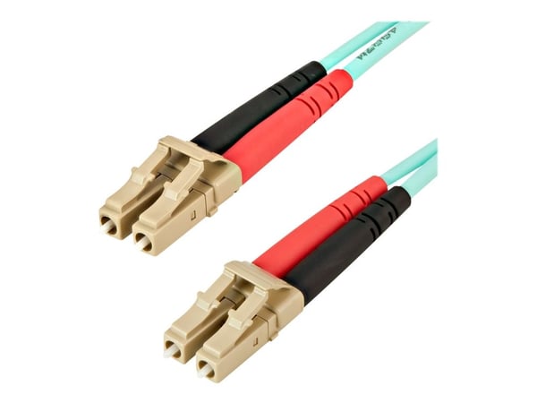 Startech Aqua OM4 Duplex Multimode Fiber - 16 ft / 5m - 100 Gb - 50/125 - OM4 Fiber - LC to LC Fiber Patch Cable (450FBLCLC5) - Nettverkskabel - LC...