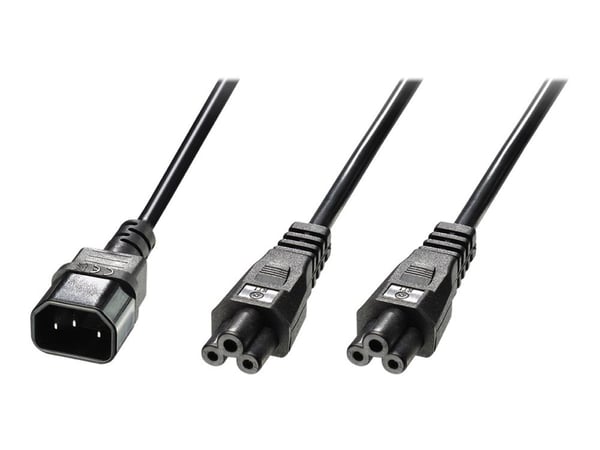 Lindy 30370, 2,5 m, C14 liitin, 2 x C5-haaroitin