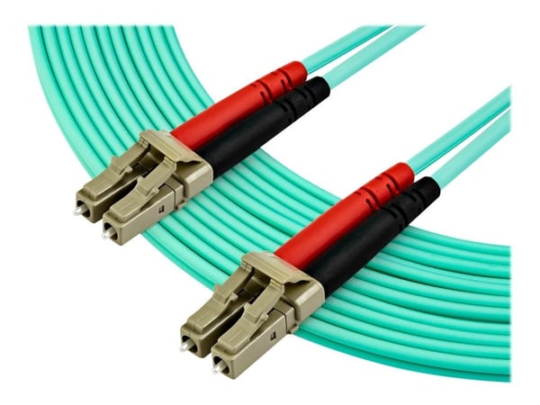 Startech 7 m OM4 LC to LC Multimode Duplex Fiber Optic Patch Cable - Aqua - 50/125 - Fiber Optic Cable - 40/100Gb - LSZH (450FBLCLC7) - Koblingskab...
