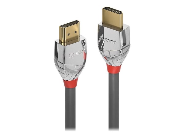 Lindy Cromo Line - HDMI-kabel med Ethernet - HDMI hann til HDMI hann - 1 m - trippel beskyttelse - grå - 4K-støtte