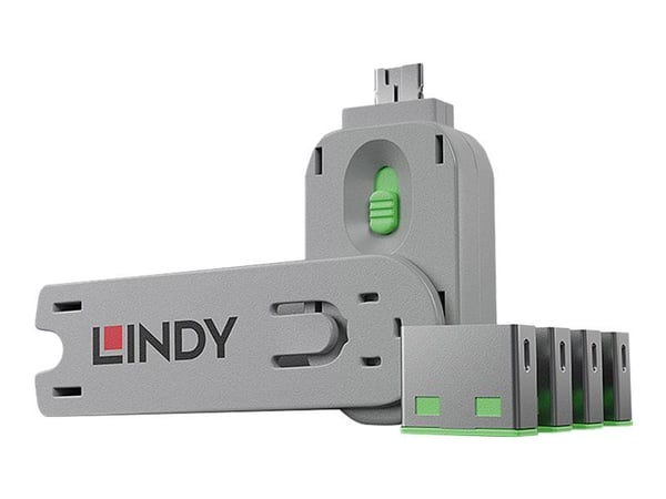 Lindy USB Port Blocker - USB-portsperrer - grønn