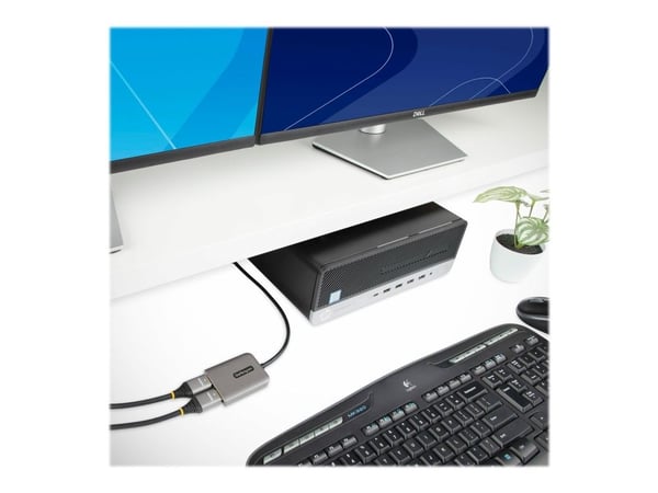 Startech DP to Dual HDMI MST HUB, Dual HDMI 4K 60Hz, DisplayPort Multi Monitor Adapter with 1ft (30cm) Cable, DP 1.4 Multi Stream Transport Hub, DS...