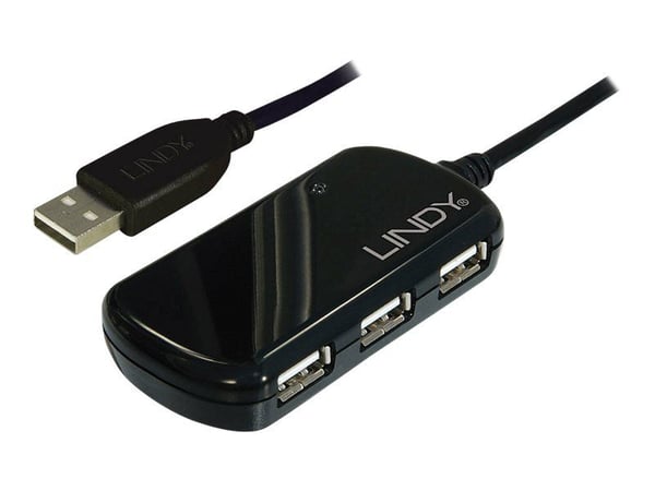 Lindy USB 2.0 Active Extension Pro 4 Port Hub - Hub - 4 x USB 2.0 - stasjonær