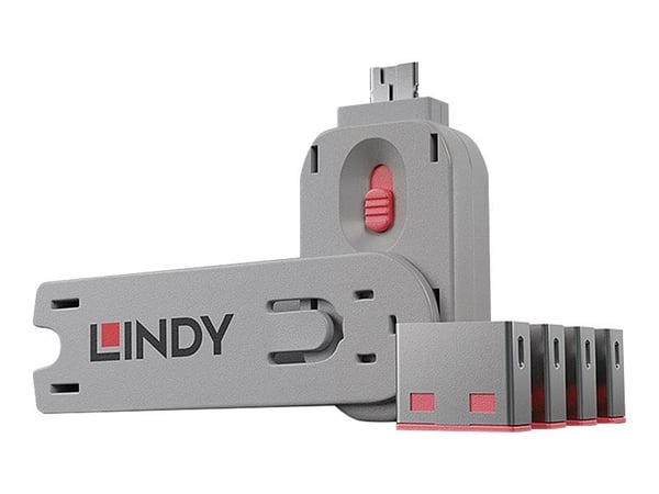 Lindy USB Port Blocker - USB-portsperrer - rosa (en pakke 4)