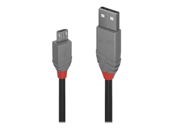 Lindy Anthra Line - USB-kabel - USB (hann) til Micro-USB type B (hann) - USB 2.0 - 3 m - rund - svart