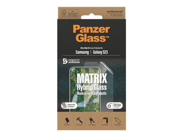 PanzerGlass™ | Matrix Hybrid Glass - Skjermbeskytter - Ultra-Wide Fit | Samsung® Galaxy S23