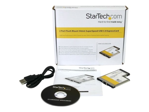 StarTech.com USB 3.0 SuperSpeed ExpressCard 54 mm - USB 3.0 grensesnittkort for bærbar PC - ExpressCard - USB 3.0 - 5 Gbit/sek - 54 mm - 74 mm - 5 ...