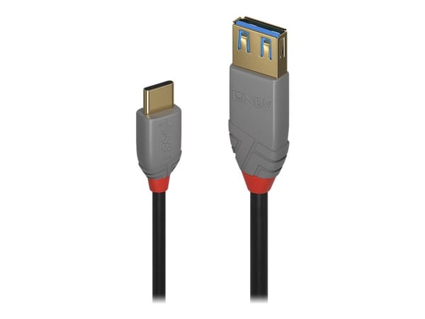 Lindy Black Line - USB-kabel - USB-C (hann) til USB-type A (hunn) - USB 3.1 Gen 2 - 15 cm
