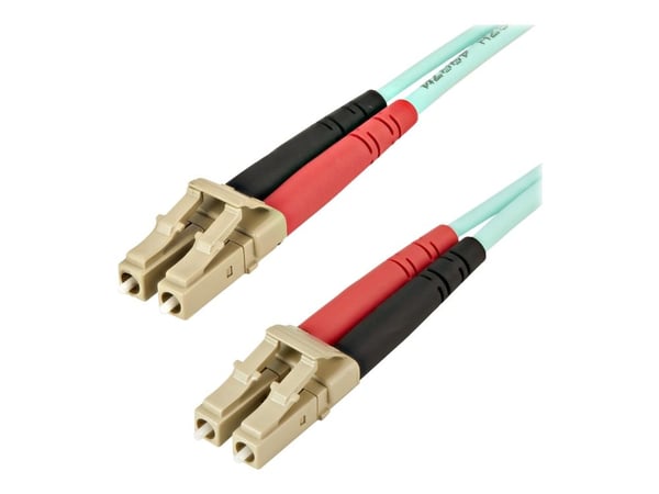 Startech Aqua OM4 Duplex Multimode Fiber - 1m / 3 ft - 100 Gb - 50/125 - OM4 Fiber - LC to LC Fiber Patch Cable (450FBLCLC1) - Nettverkskabel - LC ...