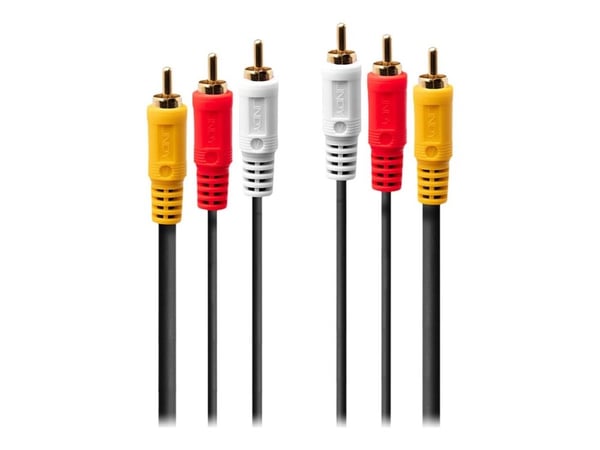 Lindy Premium - Video/lydkabel - kompositt video / lyd - RCA x 3 hann til RCA x 3 hann - 2 m - skjermet - svart