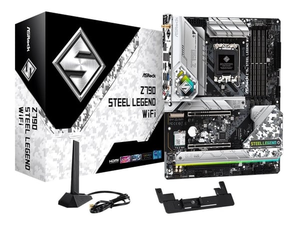 ASRock Z790 Steel Legend WiFi - Hovedkort - ATX - LGA1700-sokkel - Z790 Chipset - USB-C 3.2 Gen 2x2, USB-C 3.2 Gen2, USB 3.2 Gen 2, USB 3.2 Gen 1 -...