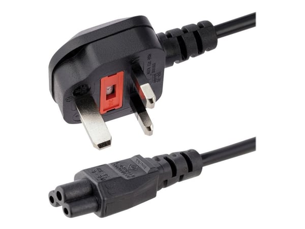 StarTech.com 3ft (1m) UK Laptop Power Cable, BS 1363 to C5 Clover Leaf, 2.5A 250V, 18AWG, Notebook/Laptop Replacement Cord, Printer Cable, UK Lapto...
