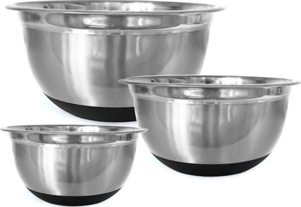 Sett med 3 metallskåler med silikonbase Klausberg KB-7388