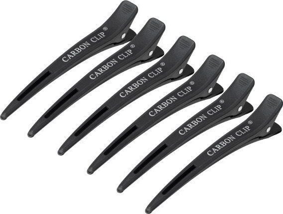 Activeshop hårklemmer for frisør (Carbon E-15) 6 stk. 11,5 cm - svarte