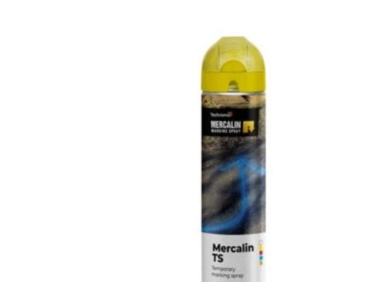 Mercalin markeringsspray 600ml - TS gul, bl.a. t/asfalt, beton, græs eller grus m.m.