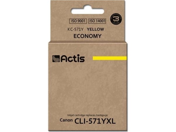 Actis KC-571Y, Perusvärintuotto, Väripohjainen muste, 12 ml, 1 kpl, Kertapakkaus