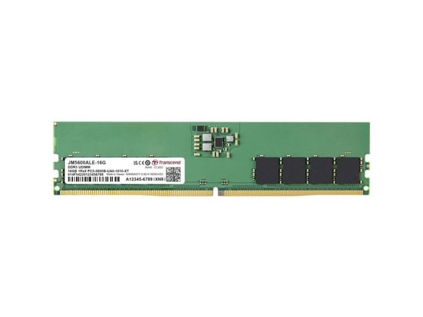 Transcend JetRAM - DDR5 - modul - 16 GB - DIMM 288-pin - 5600 MHz / PC5-44800 - CL46 - 1.1 V - ikke-bufret - on-die ECC