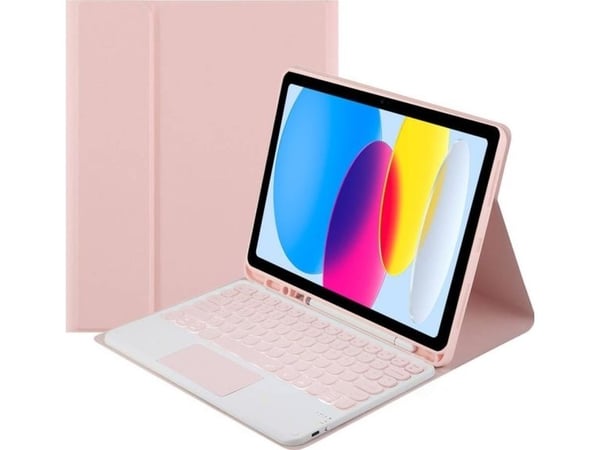 Strado etui med tastatur til Apple iPad 10.9 22, rosa