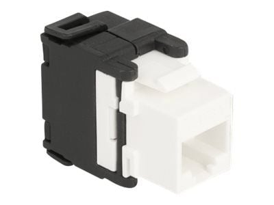 Delock - Trapes-jakk - 180° - CAT 6a - RJ-45, LSA - hvit