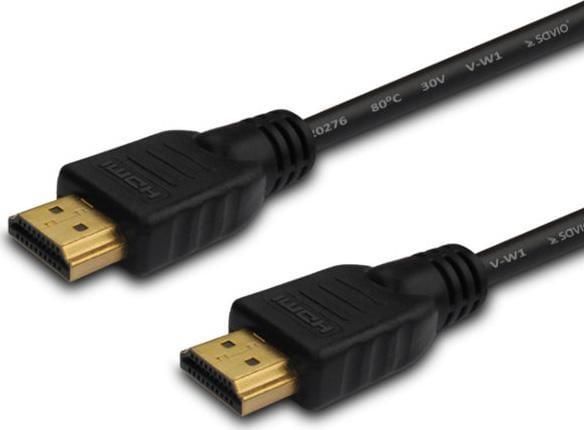 SAVIO CL-01 - HDMI-kabel med Ethernet - HDMI hann til HDMI hann - 1.5 m - skjermet - svart