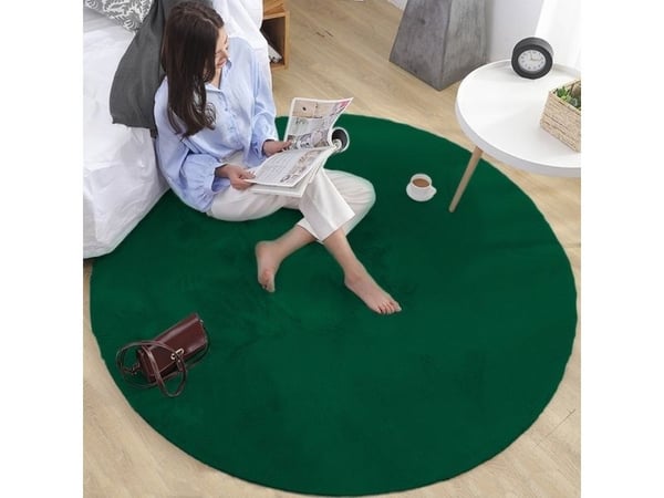 Strado Rundt teppe Rabbit Strado 100x100 Flaskegrønn (grønn)