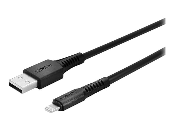 Lindy - Lightning-kabel - Lightning til USB-kabel - 3 m - sort - halogenfri