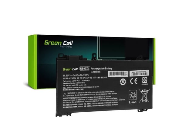 Green Cell - Batteri för bärbar dator (likvärdigt med: HP RE03XL) - litiumpolymer - 3400 mAh - svart