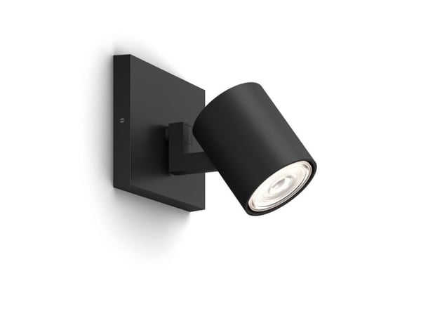 Philips Runner-spotlys til tak/vegg, Overflateegnet, GU10, 1 ampuller, LED, 220-240 V, Svart