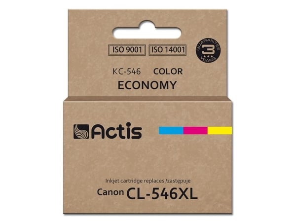 Actis KC-546, Standard utskriftsproduksjon, Blå, Rød, Gult, Fargestoffbasert blekk, 15 ml, 1 stykker, Enkeltpakke