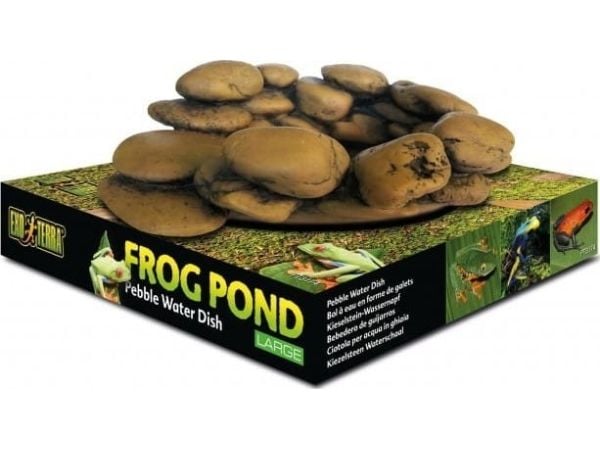 Exo Terra Frog Pond bolle til frosk i steinutforming, L 17 x 13,5 x 6 cm / 110 ml